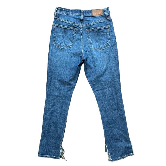 MADEWELL High Rise Slim Boy Jean in Medium wash Distressed split ankle SZ 25 - Picture 6 of 12